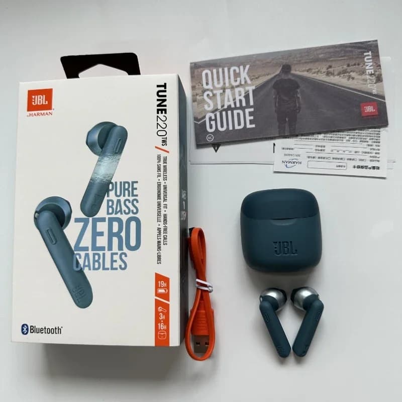 JBL Tune 220TWS بلوتوث ستريو عاربودس مع صوت باس، ميكروفون تقليل الضوضاء JBL T220 tws - 4
