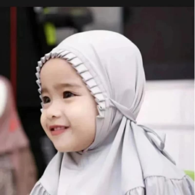 H364 Beautiful Fit 3-6 Years Old Girls Cute Hijab Head Scarf With Crinkles Baby Muslim Shawl Turban Caps