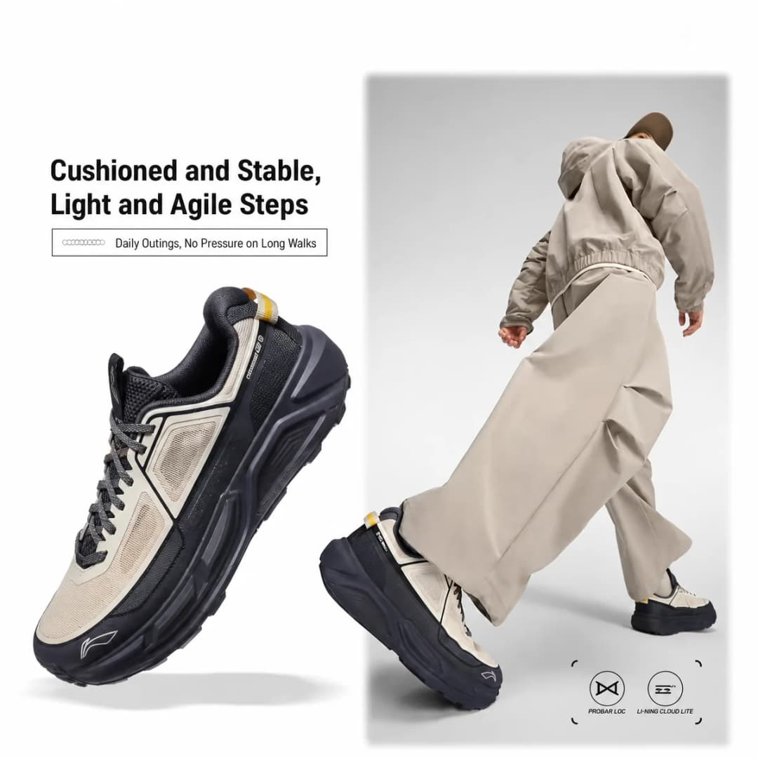أحذية المشي لمسافات طويلة Li-Ning AXJ STRIDE 2 للجنسين مع تقنية COOL SHELL للتهوية والتوسيد المرتد، أحذية رياضية للمشي AHTW007 - 2
