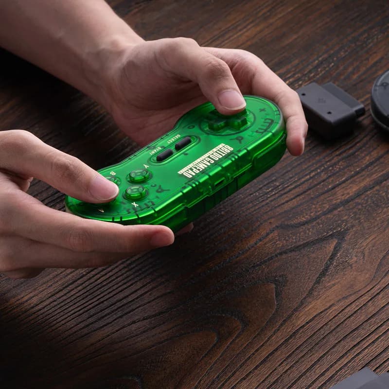 ذراع تحكم لاسلكي 8BitDo SN30 2.4G لأجهزة SNES/SFC الأصلية (أخضر اليشم) - 6