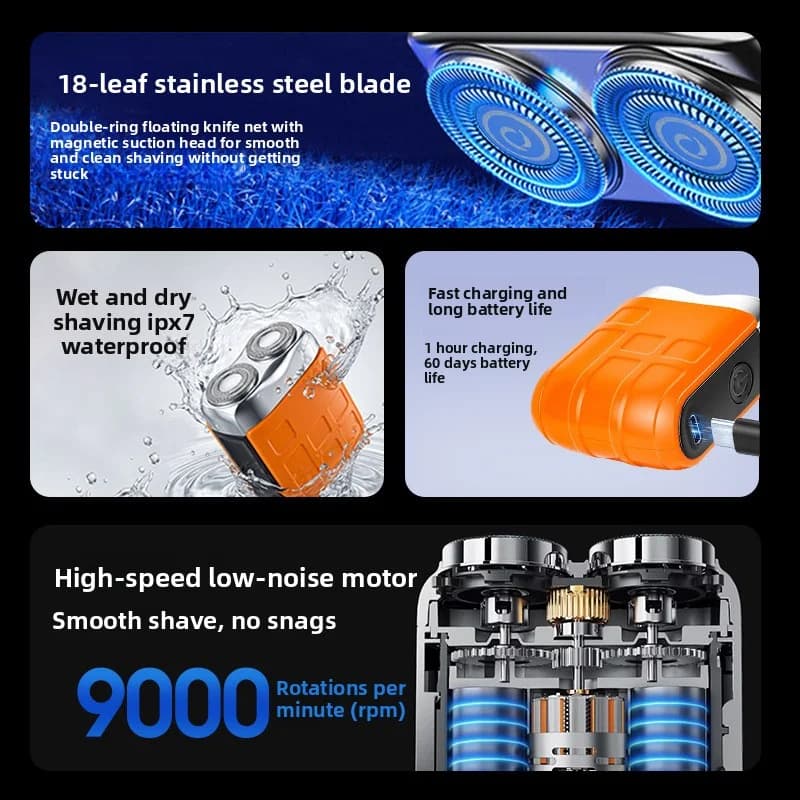 New Multifunctional Intelligent Digital Electric Shaver, Mini Portable Shaver, Men's Automatic Shaver - 6