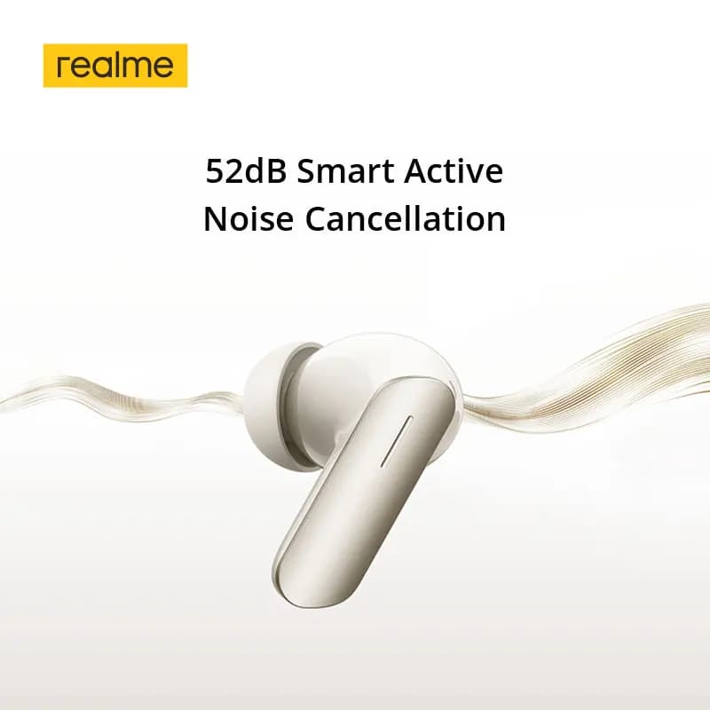 الإصدار العالمي realme Buds Air 7 سماعة أذن TWS عزل ضوضاء 52dB بطارية تدوم حتى 52 ساعة مشغل باس 12.4 مم LHDC 5.0 IP55 - 4