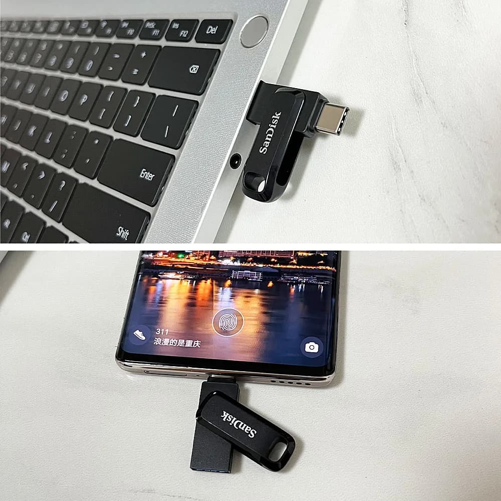 محرك أقراص فلاش SanDisk Ultra Dual OTG، USB 3.2 Type-C، سعات 64 جيجابايت و128 جيجابايت و256 جيجابايت و512 جيجابايت، سرعة تصل إلى 400 ميجابايت/ثانية، قرص ذاكرة فلاش للكمبيوتر - 5