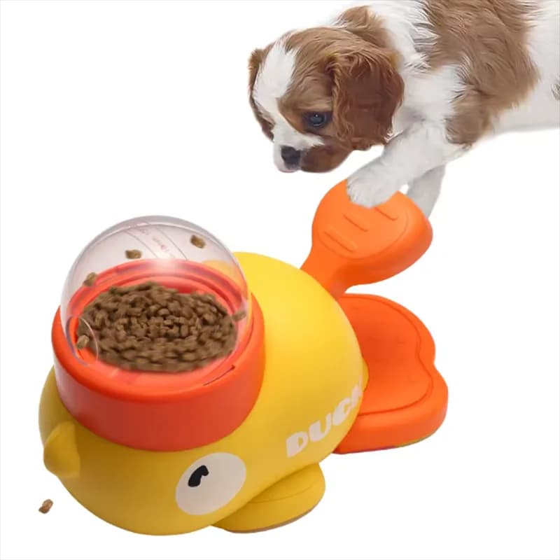 Little yellow duck pet leaking device pet interactive toys educational training device pet feeding device puppy leaking toys - 4
