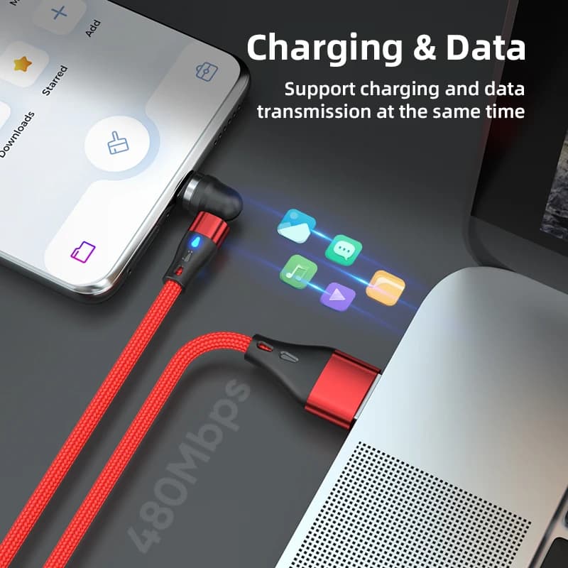 كابل AUFU 7Pin 5A من النوع C المغناطيسي لهاتف Xiaomi POCO Redmi سلك شحن سريع مغناطيسي لهاتف iPhone iPad وسامسونج سلك بيانات USB صغير - 4