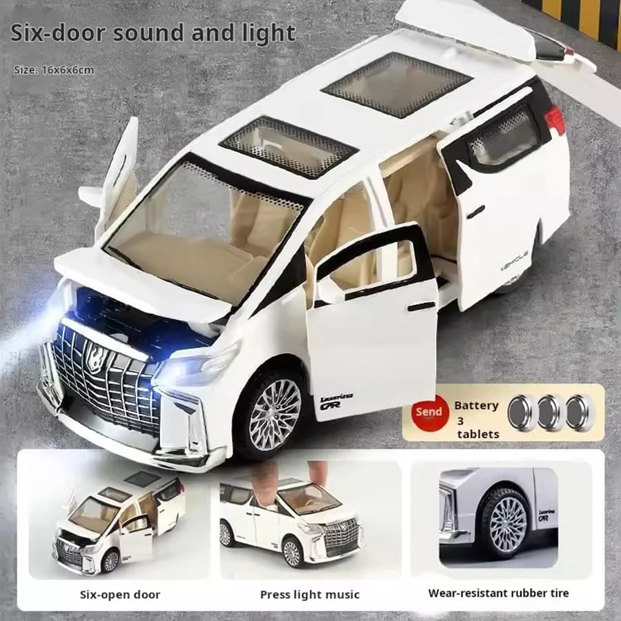 1:32 Mini luxury VIP business inertia cart MPV model die-casting metal alloy door and interior suitable for adult collectors - 5