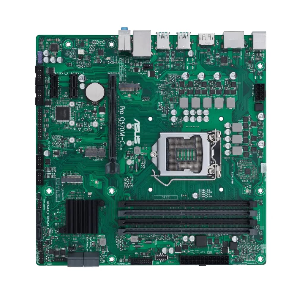 لوحة أم ASUS PRO Q570M-C تدعم 10700F و11700F و11600K و10400F و11400F و11900K وحدة المعالجة المركزية 4xDDR4 HDMI 2xM.2 PCIe 4.0 mATX LGA1200 - 3