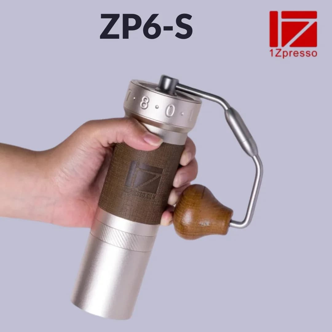 مطحنة قهوة يدوية خاصة 1Zpresso ZP6 S، شفرات 48 مم، آلية ضبط دقيقة، مصممة خصيصًا للصب فوق