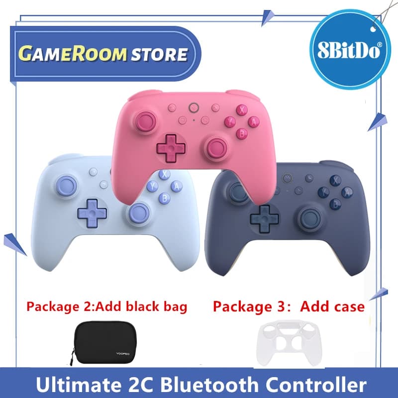 وحدة تحكم بلوتوث 8BitDo Ultimate 2C لجهاز سويتش 2 ذراع تحكم لاسلكي مع عصا تحكم بتأثير هول لجهاز نينتندو سويتش، وحدة تحكم OLED