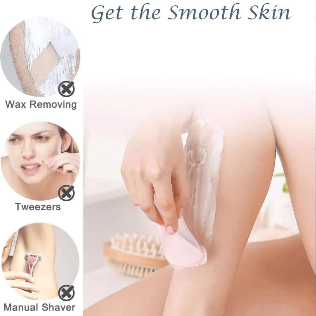 HOMEFISH ماكينة حلاقة كهربائية نسائية 2 في 1 وآلة تشذيب البكيني مقاومة للماء IPX7 لإزالة شعر الوجه والجسم للساقين والإبطين - 3