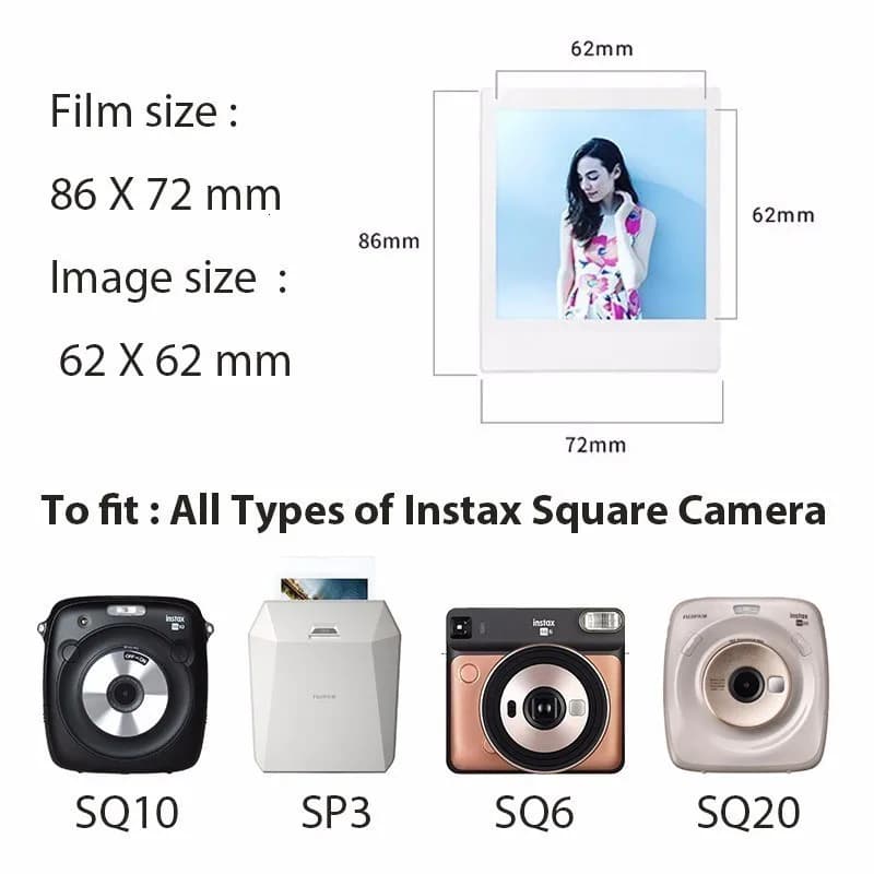 Fujifilm Instax SQUARE Film White/Rainbow/B&W Edge Photo Paper For Fuji Instax SQ6 SQ10 SQ20 Hybrid Instant Camera Share SP-3 - 3