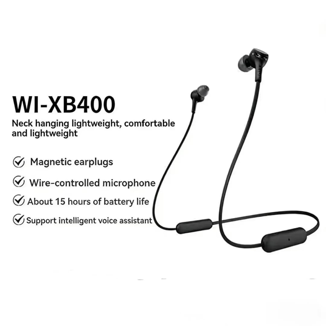 سوني WI-XB400 سماعات بلوتوث معلقة على الرقبة بجهير قوي جهير عميق مكالمات ستيريو لاسلكية واضحة وبطارية تدوم طويلاً - 5