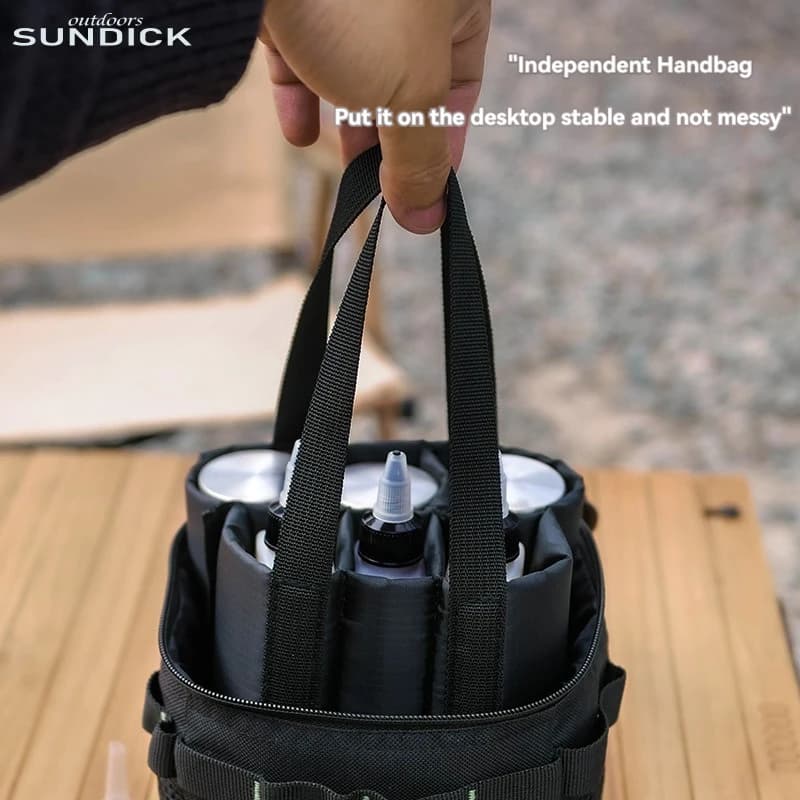 SUNDICK Outdoor Seasoning Bottle, Portable Kitchen Seasoning Box, Picnic Solid Liquid Barbecue Seasoning Jar Set, Utensils - 3