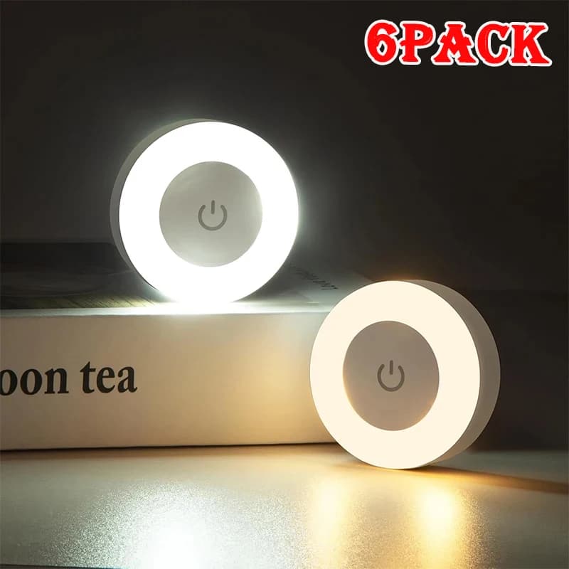 1-6 قطعة توفير الطاقة LED أضواء ليلية اللمس الاستشعار 3 اللون عكس الضوء الجدار ليلة مصباح USB قابلة للشحن غرفة المغناطيسي الممر غرفة نوم