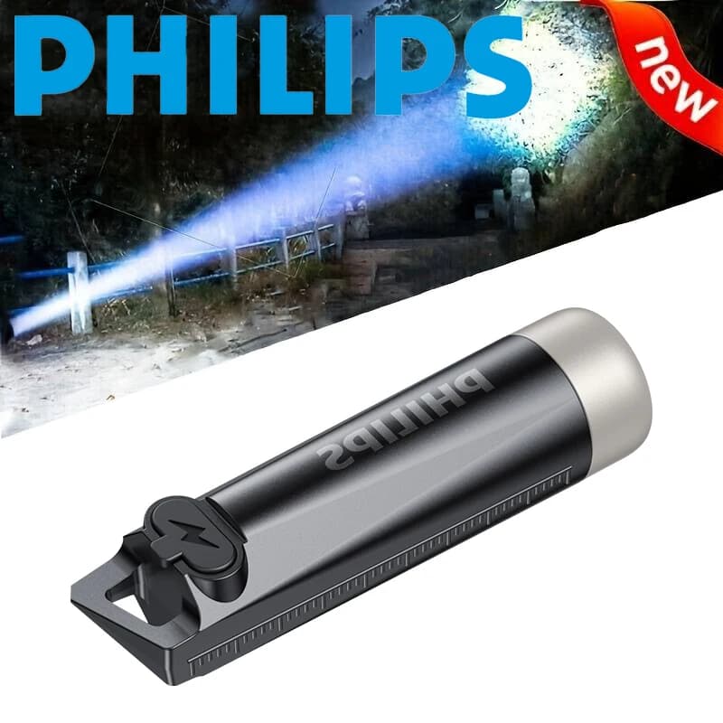 PHILIPS 2025 NEW SFL1121 مصباح يدوي EDC صغير قابل لإعادة الشحن مع سلسلة مفاتيح، مصباح تخييم محمول للمشي والدفاع عن النفس - 2