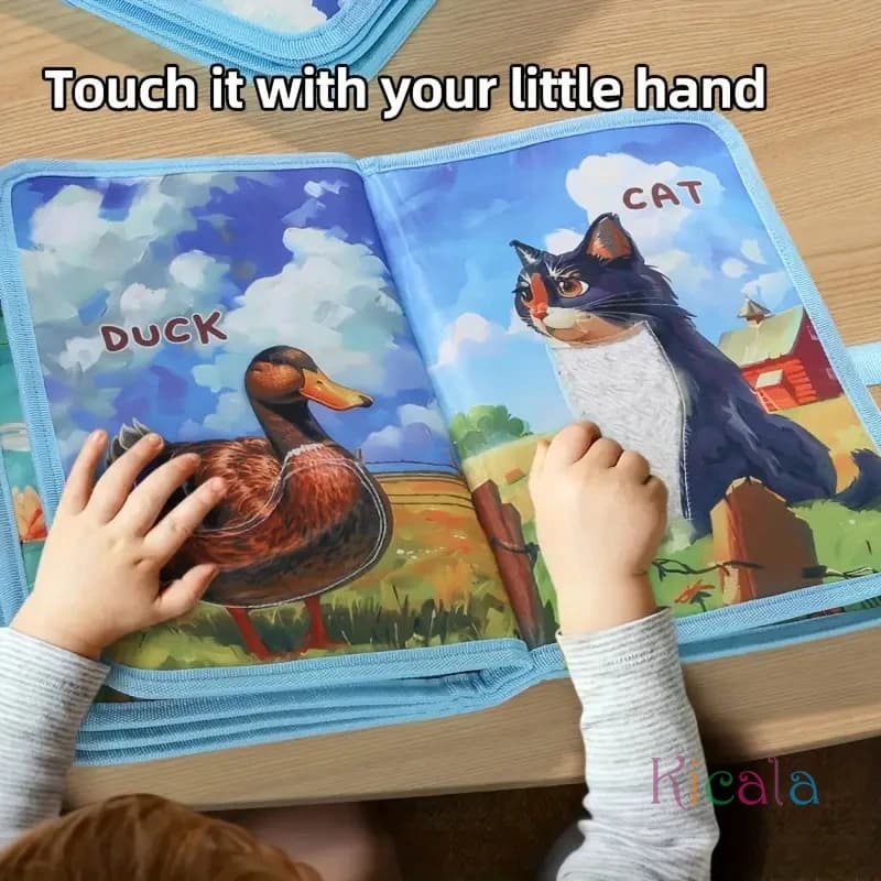 Interactive Animal Touch Book For Baby Early Learning Puzzle Cloth Storybook With Tiger Monkey Sensory Development Toys Gift - 2