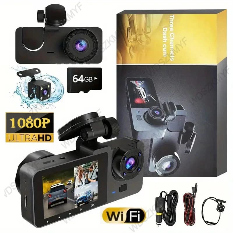 جديد مسجل سيارة DVR 1080P HD واي فاي 2/3 كاميرا داش كام لكاميرا السيارة مسجل فيديو كاميرا رؤية أمامية وخلفية رؤية ليلية إكسسوارات السيارة