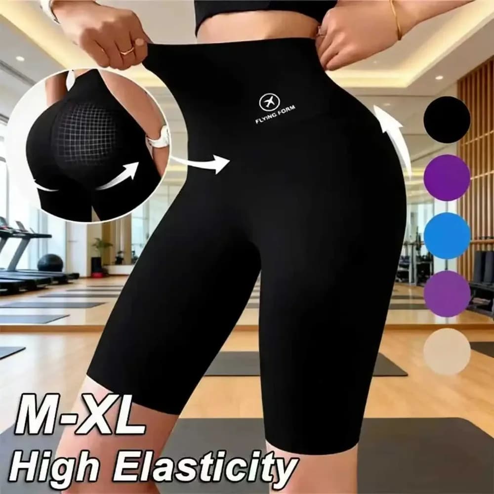 شورتات رياضية نسائية مقاسات M-XL، شورتات جديدة للدراجات والجري واللياقة، خصر عالي، شورتات صالة رياضية ويوجا