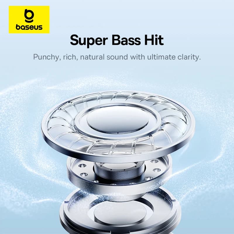 سماعات رأس لاسلكية من Baseus بلوتوث 5.3 سماعة أذن بمستوى HIFI مشغل 40mm سماعات فوق الأذن قابلة للطي صوت مكاني لمدة 70 ساعة - 2