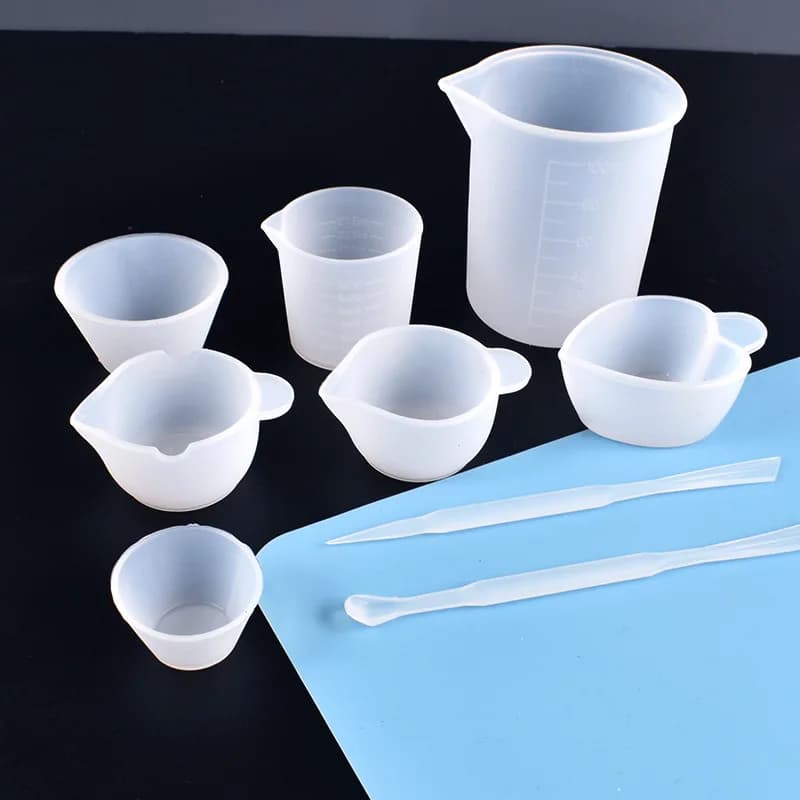 Silicone Mixing Measuring Cups UV Resin Mold for Paint Pouring Cups DIY Resin Tool Epoxy Resin Acrylic Paint Jewelry Making Tool - 2