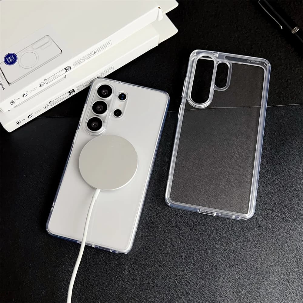 Spigen Transparent Magnetic PC Case For Samsung Galaxy S26 Ultra S25 Ultra S24 Plus For Magsafe Wireless Charging Back Cover - 3