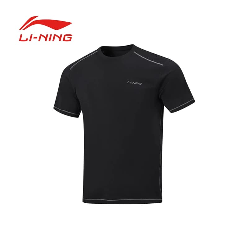 قميص LI NING رجالي سريع الجفاف بأكمام قصيرة، صيف 2026 تصميم جديد، قميص رياضي للياقة البدنية والجري وتسلق الجبال في الهواء الطلق