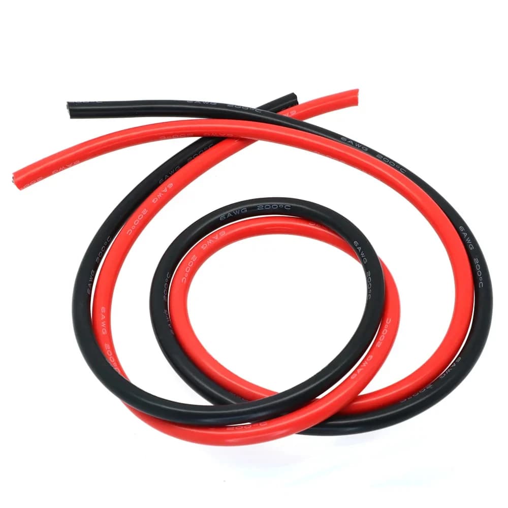 2 meter Silicon Wire 8 10 12 14 16 18 20 22AWG Heatproof Soft Silicone Silica Gel Wire Cable (1meter Red+1meter Black) ) - 2