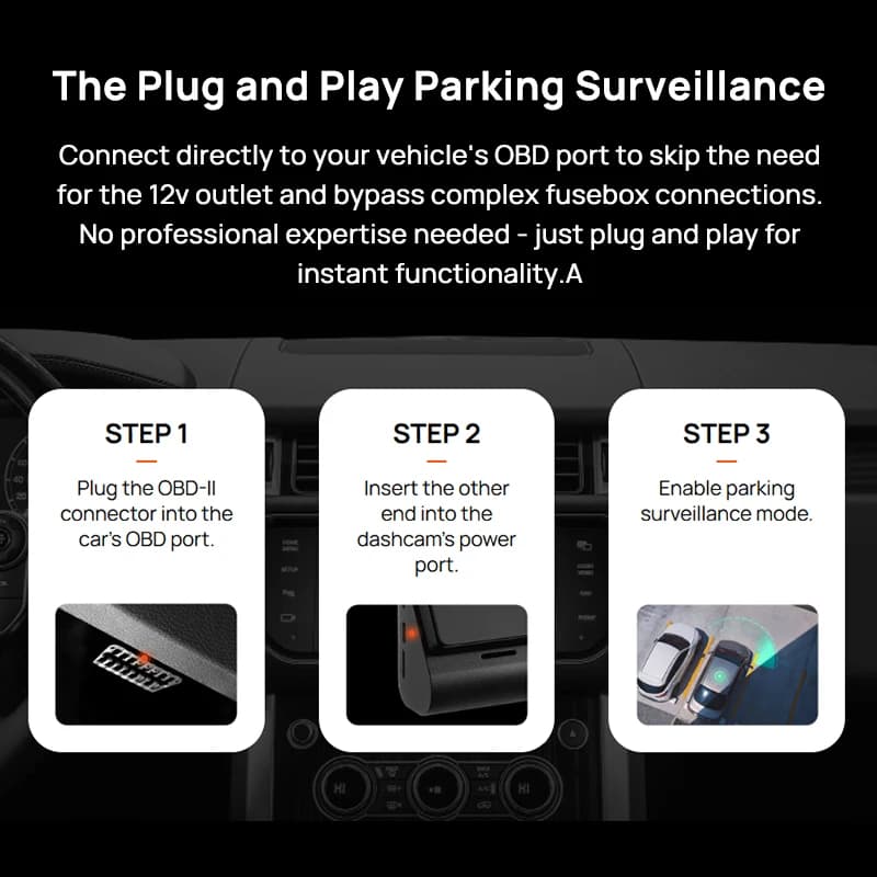 70mai Adjustable Hardwire Kit OBD II Type-C Interface Plug & Play 70mai OBD Kit 24H Parking Surveillance for 70mai Dash Cams - 5