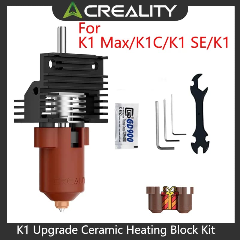 Creality Official K1 Upgrade Ceramic Heating Block Kit, Unicorn Quick-swap Nozzle Kit, Supports 300°C Temperature (With Buckle）