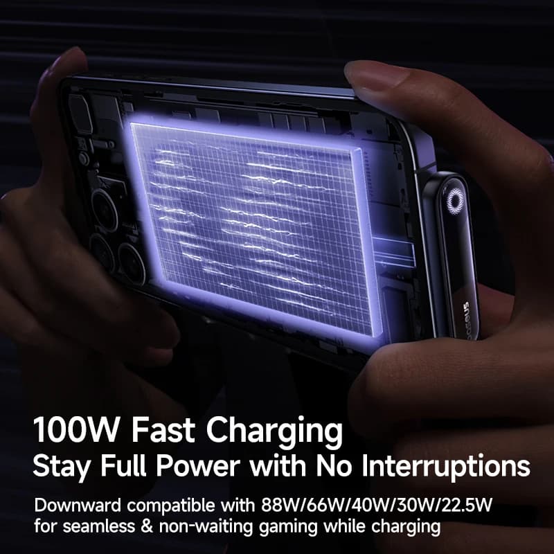 كابل Baseus MVP3 معقوف 100W USB C لـ iPhone 16 15 Pro Max كابل نوع C مع ضوء LED لـ Macbook pro Xiaomi Samsung - 5