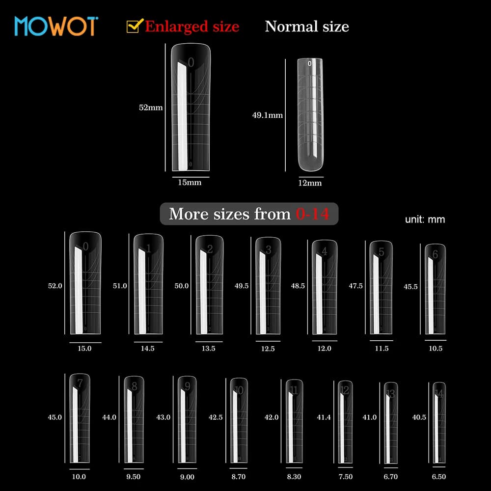 MOWOT New Square Dual Nail Form Extension False Nail Tips Quick Building Gel Molds Full Cover Large Size Acrylic Nail Top Forms - 4