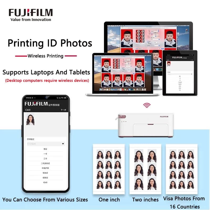 طابعة صور محمولة Fujifilm Xiaoqiaoyin طباعة حرارية بالتصعيد الجيل الثاني واي فاي Princiao Smart 2 للهاتف المحمول - 5