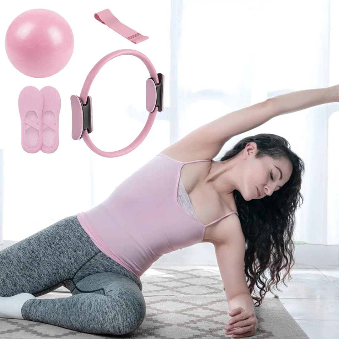 NEW Pilates Ball And Ring Set Pilates Fitness Ring Resistance Band Exercise Workout Fitness Equipment For Pregnancy Postpartum - 4