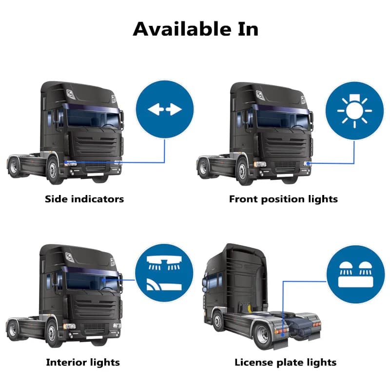 Philips 24V Ultinon Pro6000 T10 W5W Truck LED Signal Interior Bulbs 4000K Warm White Plate Reading Position Light 24961WU60X2 - 5