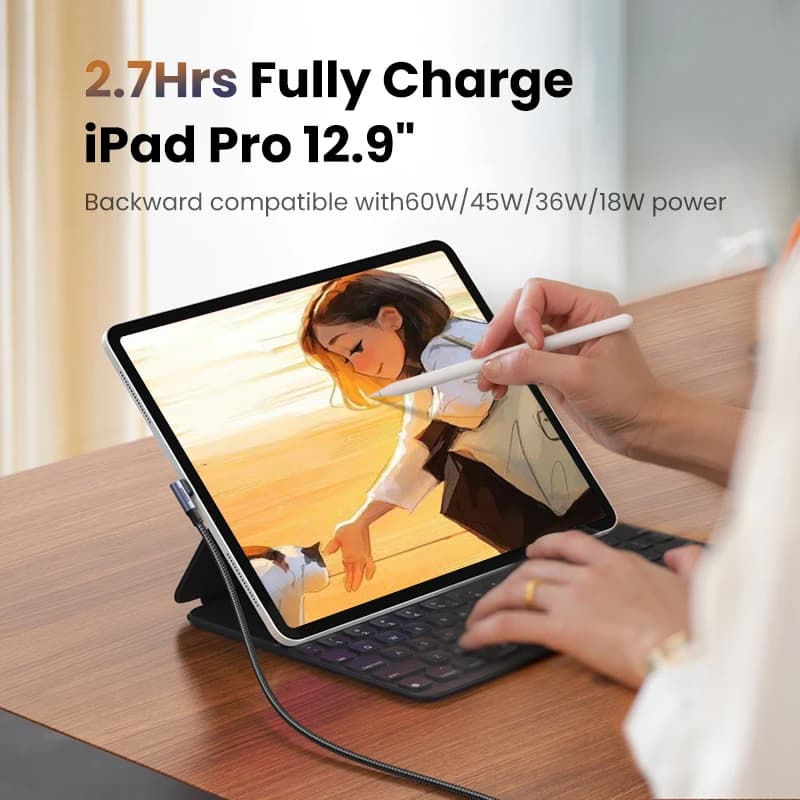 كابل USB Type-C إلى USB-C من UGREEN يدعم PD 100 واط و60 واط للشحن السريع لأجهزة ماك بوك برو وسامسونج وشاومي - 4