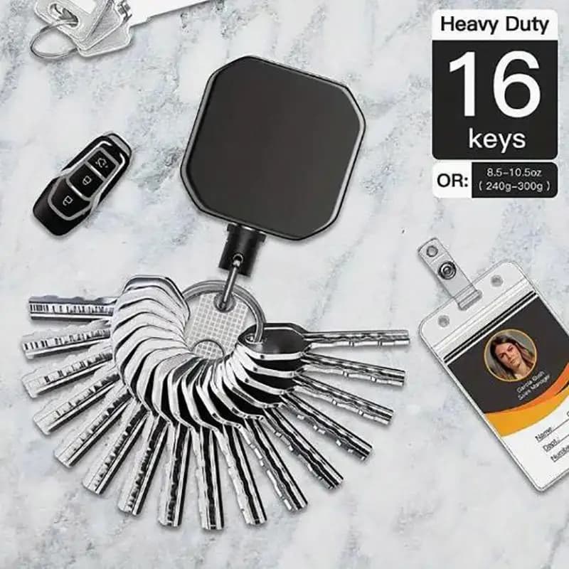 Heavy Duty Retractable Metal Wire Keychain Pull Badge Reel ID Lanyard Name Tag Card Badge Holder Reel Key Ring Outdoor Tool Gift - 3