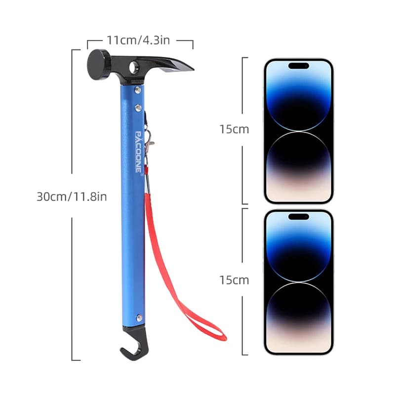 PACOONE Outdoor Survival Tool Camping Multifunctional Hammer Pocket Multi Tools Aluminum Alloy Hook Life-saving Hammer New - 2
