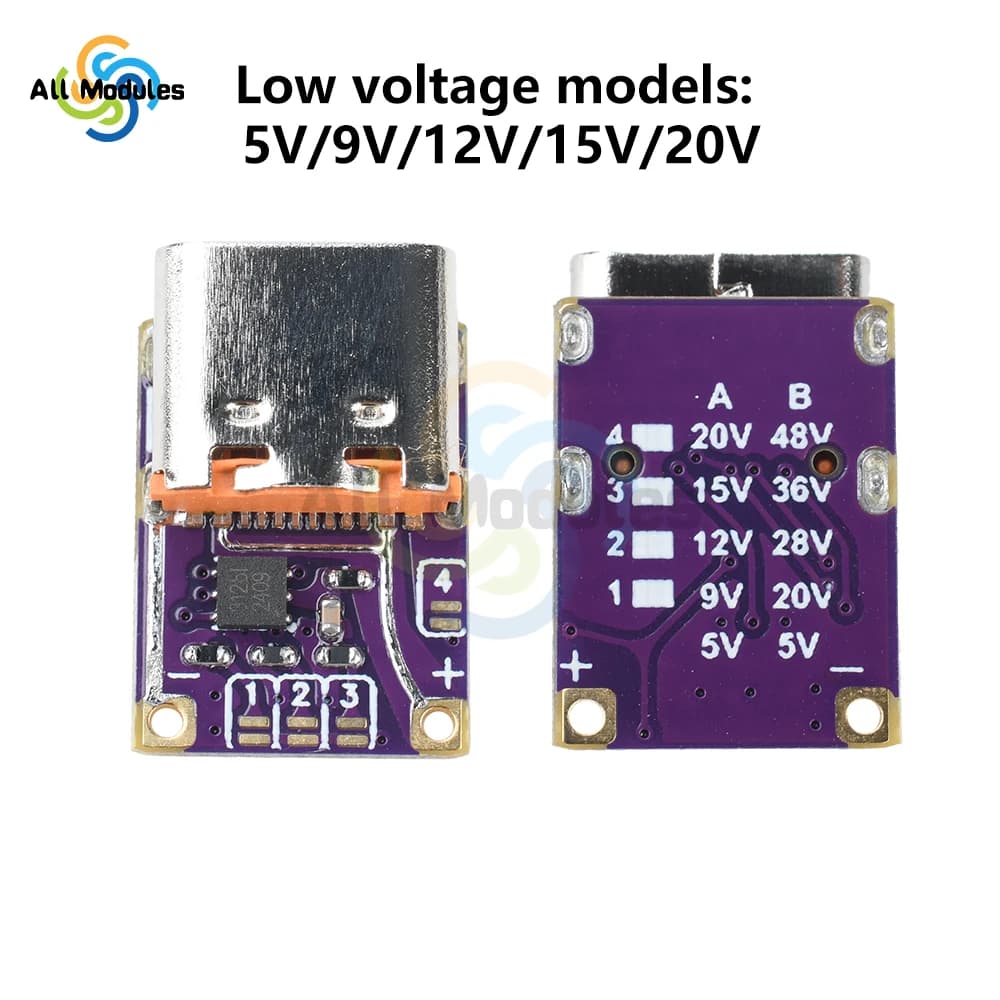 PD QC Fast Charging Module Type-C Fast Charging Trigger Decoy Module 5V-20V/20V-48V Output for DIY Power Bank - 2