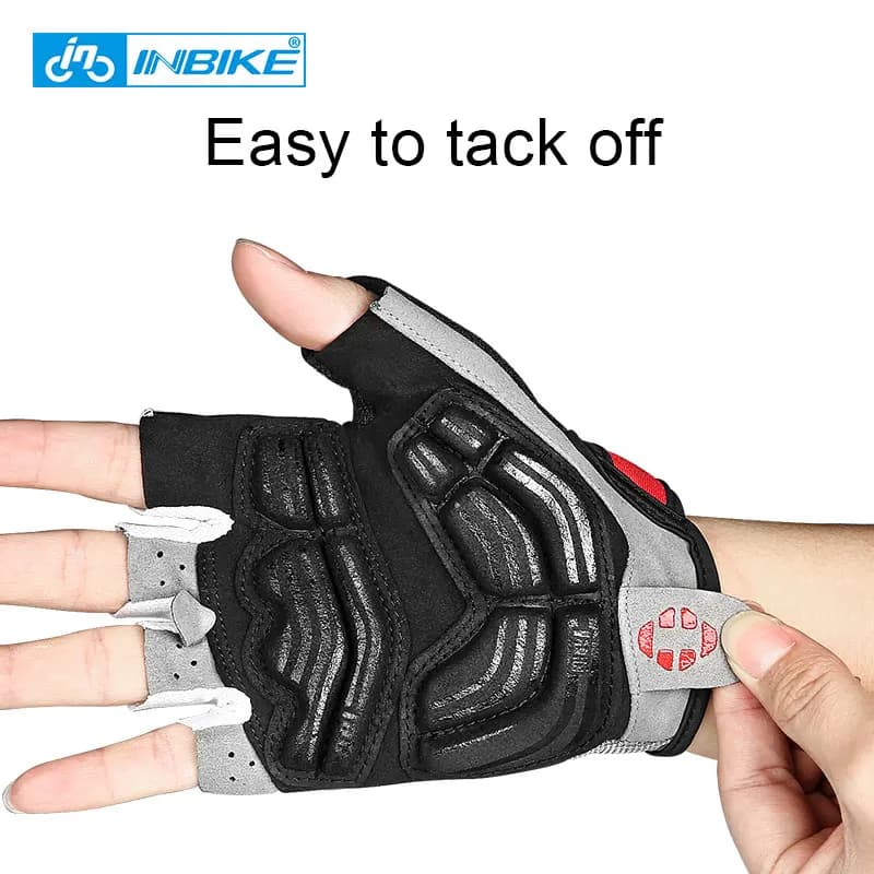 قفازات ركوب دراجات INBIKE مع بطانة جل مقاومة للصدمات نصف إصبع قفازات رياضية للرجال والنساء قفازات لياقة بدنية لصالة الألعاب الرياضية IF239 - 4