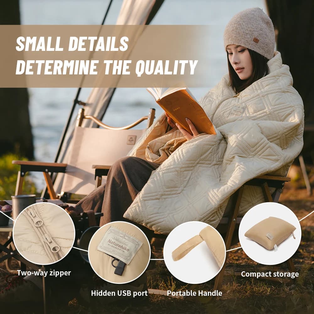 Naturehike Electric Heated Blanket Winter USB Heating Blanket Camping Warm Sleeping Bag Liner Outdoor Shawl Thermal Sleeping Bag - 6