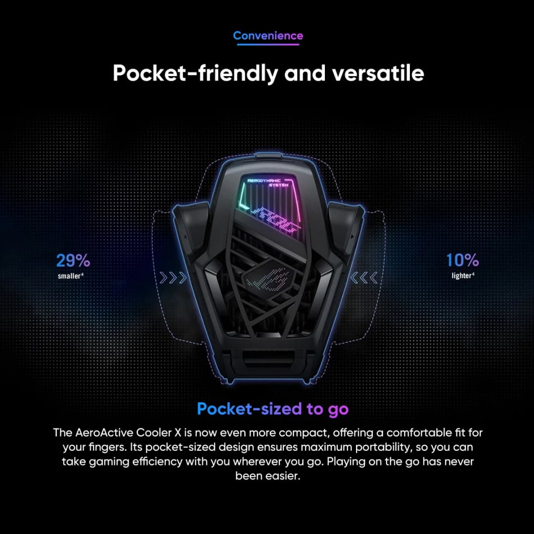 Original ASUS ROG AeroActive Cooler X For Rog 8/8pro, Rog Phone 9/9pro Funcooler Cooling Fan Holder ROG Gaming Phone Accessories - 5