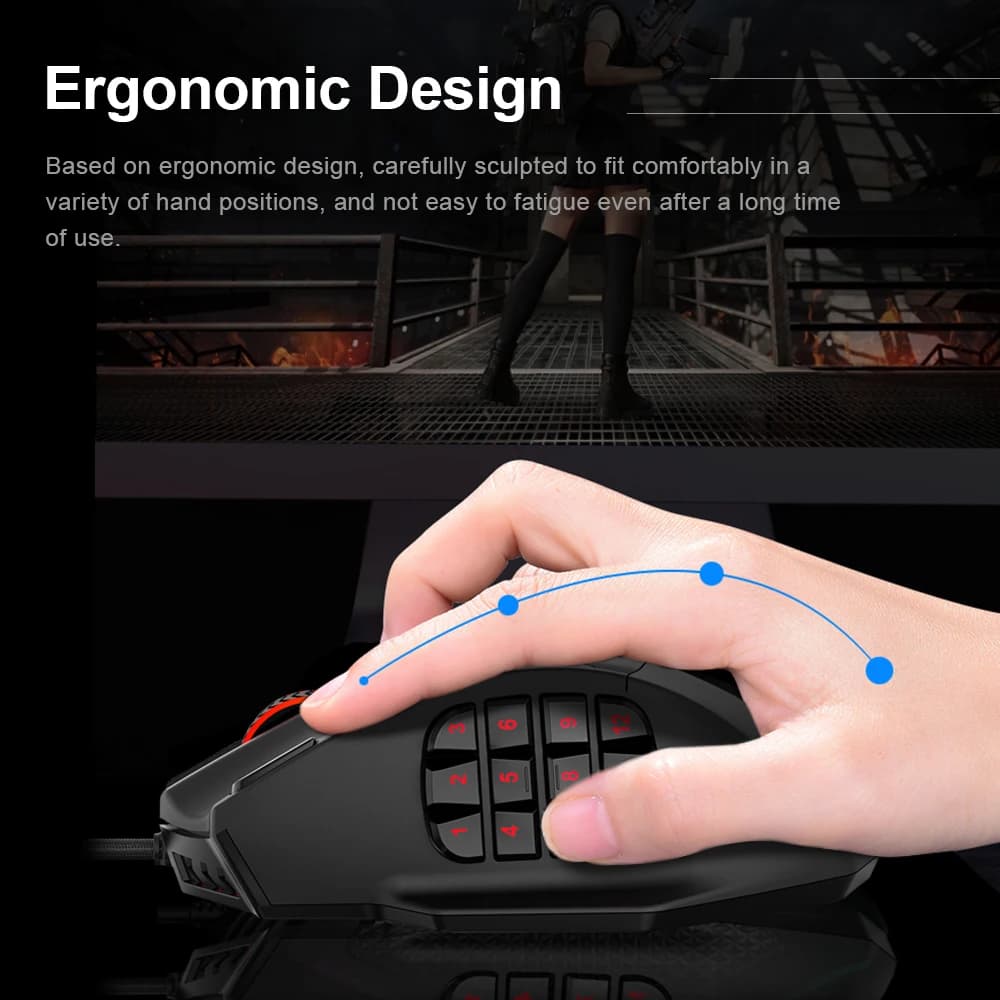 ماوس ألعاب E-YOOSO X-39 سلكي USB مع إضاءة RGB، 24000 DPI، 19 زر قابل للبرمجة، ماوس بصري للكمبيوتر واللاب توب - 2