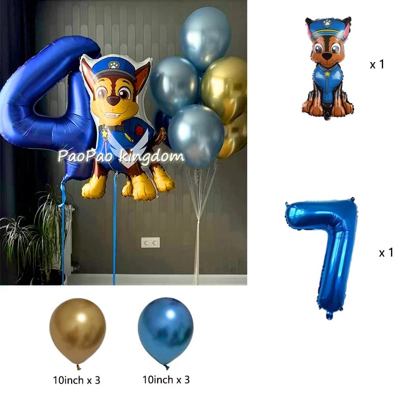 Paw Patrol Cartoon Balloon Chase Skye Marshall Rubble Foil Balloon Kid Birthday Party Supplies Photo Prop Home Decor Baby Shower - 6