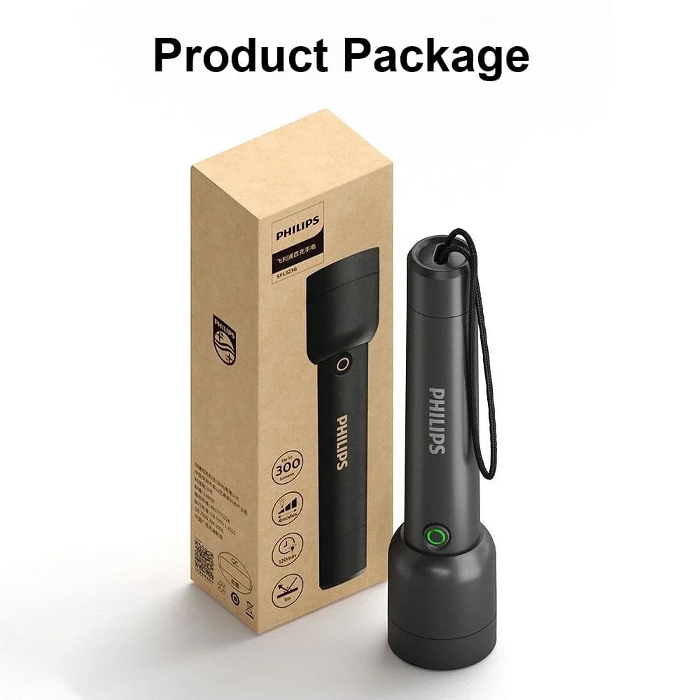 Philips SFL1236 High Power LED Flashlight with 4 Lighting Mode Portable Rechargeable led Lamp for Outdoor Camping Lights - 6