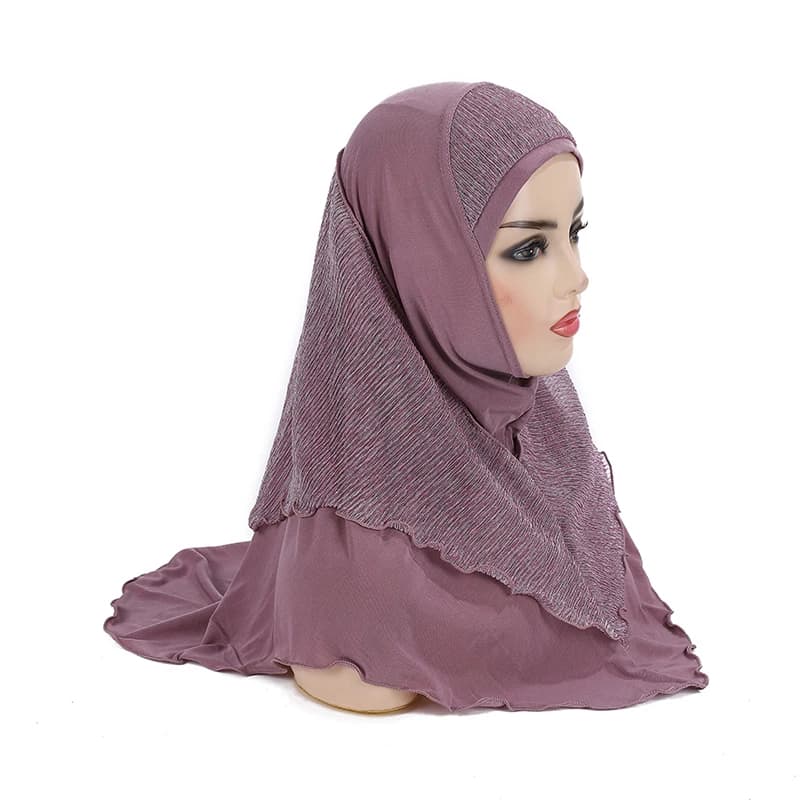 حجاب صلاة للبالغين أو الفتيات الكبيرات مقاس متوسط 70*60 سم، حجاب مسلم، وشاح حجاب إسلامي، قبعة، غطاء رأس أميرة - 5