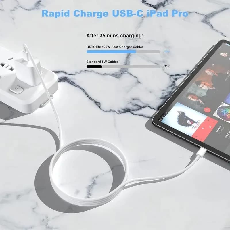 3Pcs Type C To Type C Cable 100W Super Fast Charging Phone Charger Data Wire For Samsung Xiaomi Huawei USB C Quick Charger Cable - 4