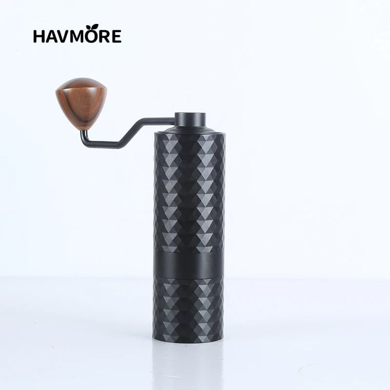 مطحنة قهوة يدوية محدثة HAVMORE احترافية من الفولاذ المقاوم للصدأ قابلة للتعديل بتصميم ماسي لطحن حبوب القهوة - 6