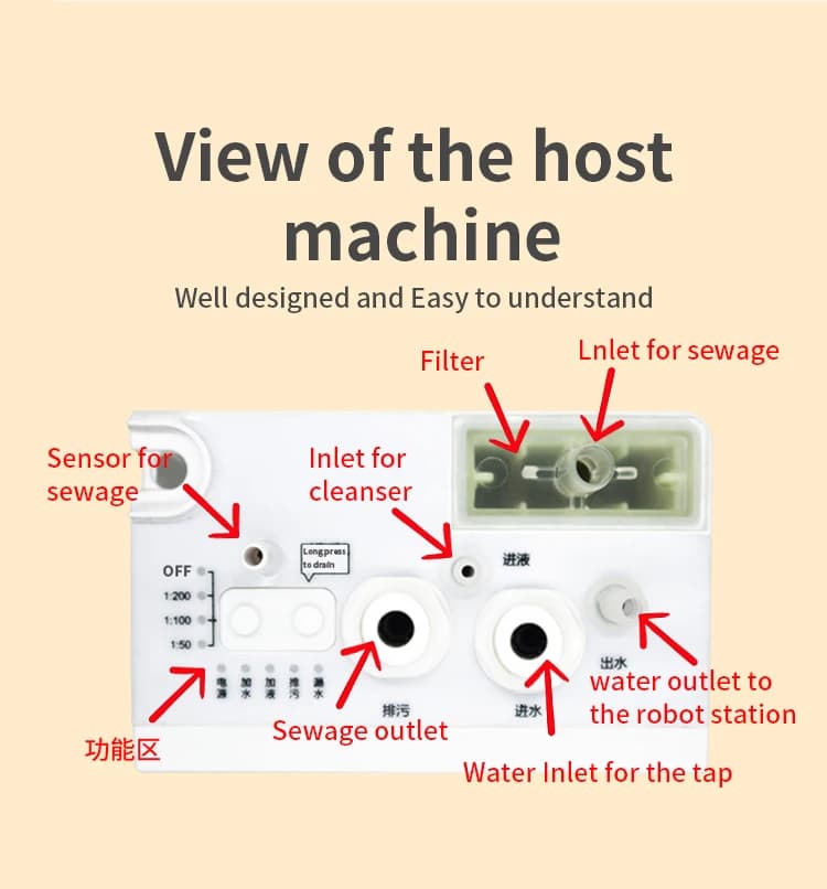 مجموعة تغيير المياه لمكنسة روبوت Ecovacs X11/X9/T50/X8/X1/T10/T20 إعادة ملء المياه تلقائيًا ومجموعة توصيل تصريف المياه وحدة الإكسسوارات - 3