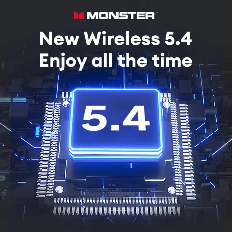 سماعات رأس لاسلكية Monster MQT52 بلوتوث 5.4 سماعات أذن ستيريو HIFI إلغاء الضوضاء موسيقى سماعة رأس ألعاب مع ميكروفون - 5