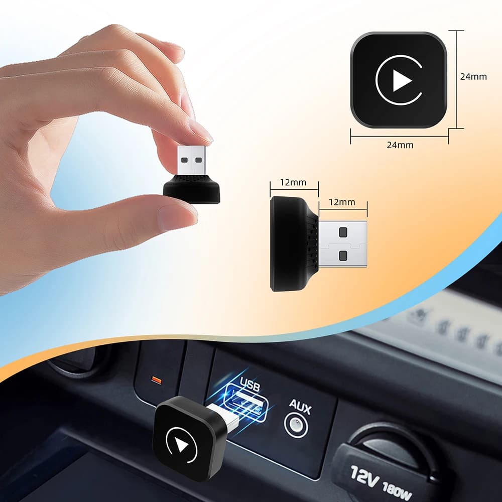 محول صغير 2 في 1، صندوق الذكاء الاصطناعي، من سلكي إلى لاسلكي Carplay وAndroid Auto، متوافق مع 99% من السيارات، تشغيل فوري، Dongle ذكي WiFi - 3